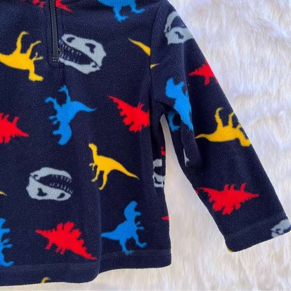 Toddler Boys Dino Glacier Fleece Half Zip Pullover - Tidal 2T - Picture 5 of 15